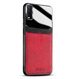 Zebana Vivo Y20 ile Uyumlu Kılıf Zebana Lens Deri Kılıf Kırmızı