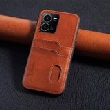 Zebana Vivo Y21s ile Uyumlu Kılıf Zebana Kartlıklı Lüx Deri Kılıf Kahverengi