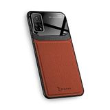 Zebana Xiaomi Mi 10T ile Uyumlu Kılıf Zebana Lens Deri Kılıf Kahverengi