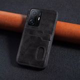 Zebana Xiaomi Mi 11T Pro Kılıf Zebana Kartlıklı Lüx Deri Kılıf Siyah