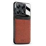 Zebana Xiaomi Mi 14T ile Uyumlu Kılıf Zebana Lens Deri Kılıf Kahverengi