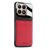 Zebana Xiaomi Mi 15T ile Uyumlu Kılıf Zebana Lens Deri Kılıf Kırmızı