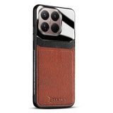 Zebana Xiaomi Mi 15T Pro ile Uyumlu Kılıf Zebana Lens Deri Kılıf Kahverengi