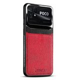 Zebana Xiaomi Poco C40 ile Uyumlu Kılıf Zebana Lens Deri Kılıf Kırmızı
