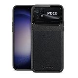 Zebana Xiaomi Poco C40 ile Uyumlu Kılıf Zebana Lens Deri Kılıf Siyah