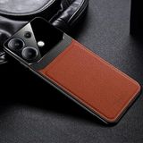 Zebana Xiaomi Poco M6 Pro ile Uyumlu Kılıf Zebana Lens Deri Kılıf Kahverengi