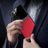 Zebana Xiaomi Redmi 10 ile Uyumlu Kılıf Zebana Lens Deri Kılıf Kırmızı