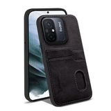 Zebana Xiaomi Redmi 12C ile Uyumlu Kılıf Zebana Kartlıklı Lüx Deri Kılıf Siyah