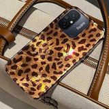 Zebana Xiaomi Redmi 12C ile Uyumlu Kılıf Zebana Luxe Leopard Silikon Kılıf Desert Titanyum