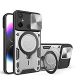 Zebana Xiaomi Redmi 12C ile Uyumlu Kılıf Zebana Manyetik Standlı Armor Silikon Kılıf Gri