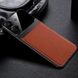 Zebana Xiaomi Redmi 13C ile Uyumlu Kılıf Zebana Lens Deri Kılıf Kahverengi