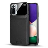 Zebana Xiaomi Redmi Note 10 Pro Max ile Uyumlu Kılıf Zebana Lens Deri Kılıf Siyah