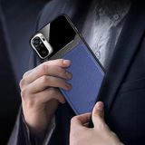 Zebana Xiaomi Redmi Note 10S ile Uyumlu Kılıf Zebana Lens Deri Kılıf Lacivert