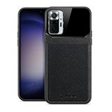 Zebana Xiaomi Redmi Note 10S ile Uyumlu Kılıf Zebana Lens Deri Kılıf Siyah