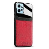 Zebana Xiaomi Redmi Note 12 4G ile Uyumlu Kılıf Zebana Lens Deri Kılıf Kırmızı