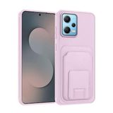 Zebana Xiaomi Redmi Note 12 Pro 5G ile Uyumlu Kılıf Zebana FlexStand Kartlıklı Silikon Kılıf Rose Gold