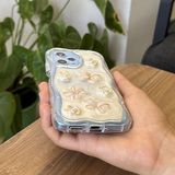Zebana Xiaomi Redmi Note 12 Pro 5G ile Uyumlu Kılıf Zebana Floral Silikon Kılıf Gold