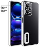 Zebana Xiaomi Redmi Note 12 Pro 5G ile Uyumlu Kılıf Zebana Glint Silikon Kılıf Gri