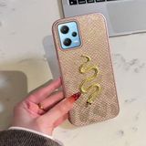 Zebana Xiaomi Redmi Note 12 Pro 5G ile Uyumlu Kılıf Zebana Golden Serpent Silikon Kılıf Rose Gold