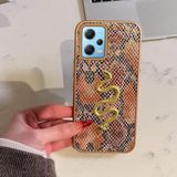 Zebana Xiaomi Redmi Note 12 Pro 5G ile Uyumlu Kılıf Zebana Golden Serpent Silikon Kılıf Turuncu