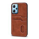 Zebana Xiaomi Redmi Note 12 Pro 5G ile Uyumlu Kılıf Zebana Kartlıklı Lüx Deri Kılıf Kahverengi