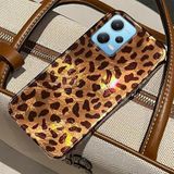 Zebana Xiaomi Redmi Note 12 Pro 5G ile Uyumlu Kılıf Zebana Luxe Leopard Silikon Kılıf Desert Titanyum