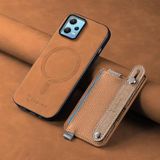 Zebana Xiaomi Redmi Note 12 Pro 5G ile Uyumlu Kılıf Zebana M-safe 2in1 Kartlıklı Best Deri Kılıf Kahverengi