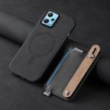 Zebana Xiaomi Redmi Note 12 Pro 5G ile Uyumlu Kılıf Zebana M-safe 2in1 Kartlıklı Best Deri Kılıf Siyah