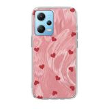 Zebana Xiaomi Redmi Note 12 Pro 5G ile Uyumlu Kılıf Zebana Pink Heart Silikon Kılıf Kırmızı