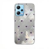 Zebana Xiaomi Redmi Note 12 Pro 5G ile Uyumlu Kılıf Zebana Pink Heart Silikon Kılıf Lila