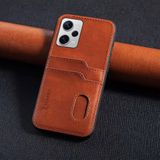 Zebana Xiaomi Redmi Note 12 Pro 5g Uyumlu Kılıf Zebana Kartlıklı Lüx Deri Kılıf Kahverengi - HB-P3683M2662C8