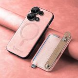 Zebana Xiaomi Redmi Note 13 Pro 5G ile Uyumlu Kılıf Zebana M-safe 2in1 Kartlıklı Best Deri Kılıf Pembe