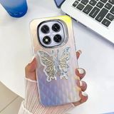 Zebana Xiaomi Redmi Note 14 Pro 5G ile Uyumlu Kılıf Zebana Standlı Kelebek Silikon Kılıf Desen 2