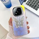 Zebana Xiaomi Redmi Note 14 Pro ile Uyumlu Kılıf Zebana Standlı Kelebek Silikon Kılıf Desen 1
