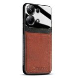 Zebana Xiaomi Redmi Note 14S ile Uyumlu Kılıf Zebana Lens Deri Kılıf Kahverengi