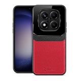Zebana Xiaomi Redmi Note 15 Pro Plus 5G ile Uyumlu Kılıf Zebana Lens Deri Kılıf Kırmızı