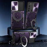 Zebana Xiaomi Redmi Note 8 ile Uyumlu Kılıf Zebana Manyetik Standlı Armor Silikon Kılıf Derin Mor