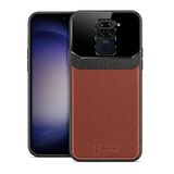 Zebana Xiaomi Redmi Note 9 ile Uyumlu Kılıf Zebana Lens Deri Kılıf Kahverengi