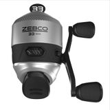 Zebco 33 MAX Spincast olta makarası, düz ve güçlü, 2:6:1 dişli oranı ve Quickset Anti-Reverse ısırma göstergeli, hafif grafit çerçeve ve ayarlanabilir döner tekerlek, gümüş/siyah