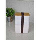 Zebra 3'lü Bambu Kapaklı Lunch Box 1 Lt + 2x 0,50 Lt- Kare Lastikli Saklama Kabı Seti