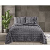Zebra Casa Bonny Çift Kişilik Yatak Örtüsü - Gri - 220 x 240 cm