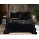 Zebra Casa Bonny Çift Kişilik Yatak Örtüsü - Siyah - 220 x 240 cm