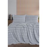 Zebra Casa Cozy Tek Kişilik Gri Battaniye Takımı - 180 x 220 cm