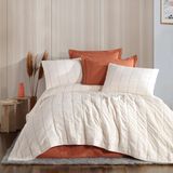 Zebra Casa Elisa Çift Kişilik Yatak Örtüsü Seti / Bej - 240 x 260 cm - Bakır