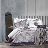 Zebra Casa Lısboa 4prç Yatak Örtüsü - Mürdüm - 260 x 270 cm