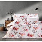 Zebra Casa Salina Pamuk Saten Çift Kişilik Nevresim Takımı - Açık Pembe - Beyaz - 240 x 260 cm
