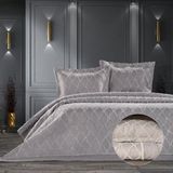 Zebra Casa Tilda 3 Parça Yatak Örtüsü / Gri - 260 x 240 cm