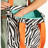 Zebra Desen Keten Tote Çanta-Zebra Desen Yıkanabilir Plaj Çantası-Zebra Desenli Plaj Çantası