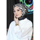 Zebra Desen Siyah Soft Pamuk Eşarp