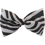 Zebra Desenli Kedi ve Köpek Papyonu - Siyah